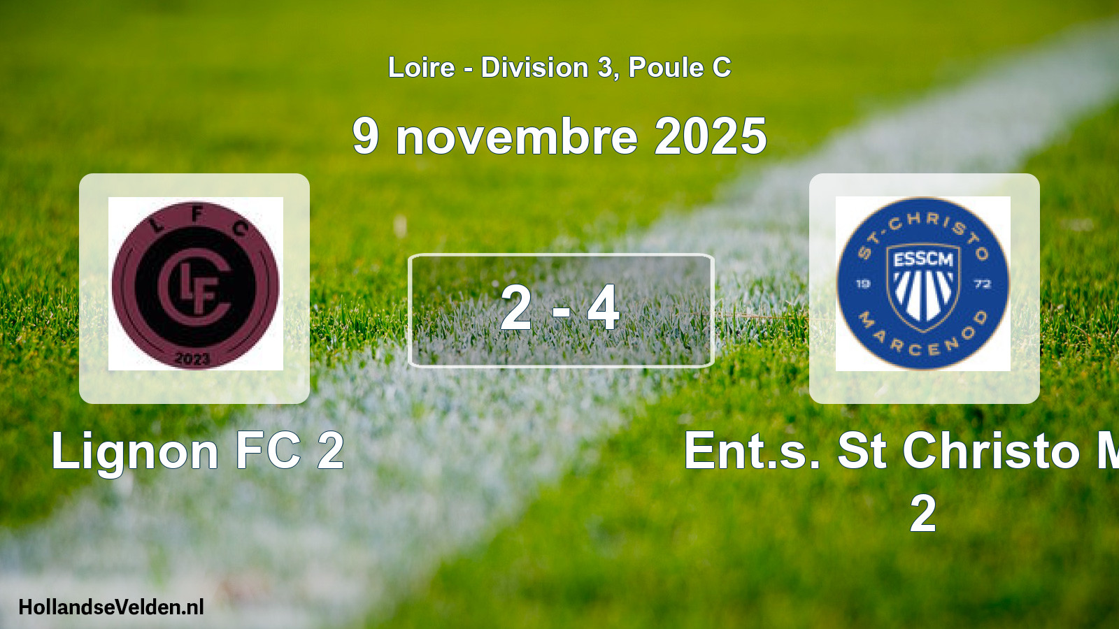 Gespeelde wedstrijd: Lignon FC 2 - Ent.s. St Christo Ma 2 2 - 4 (9 november 2025)