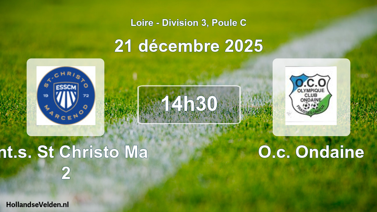 Match programmé: Ent.s. St Christo Ma 2 - O.c. Ondaine (21 décembre 2025)