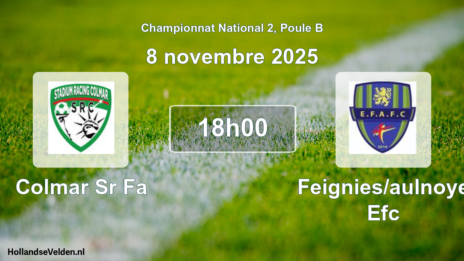 Geplande wedstrijd: Colmar Sr Fa - Feignies/aulnoye Efc (8 novembre 2025)