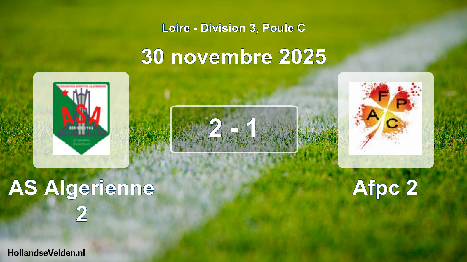Gespeelde wedstrijd: AS Algerienne 2 - Afpc 2 2 - 1 (30 november 2025)