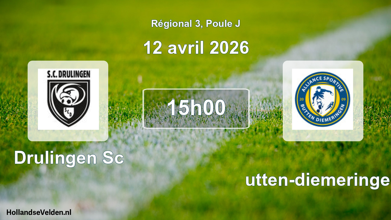 Geplande wedstrijd: Drulingen Sc - Butten-diemeringen (12 april 2026)