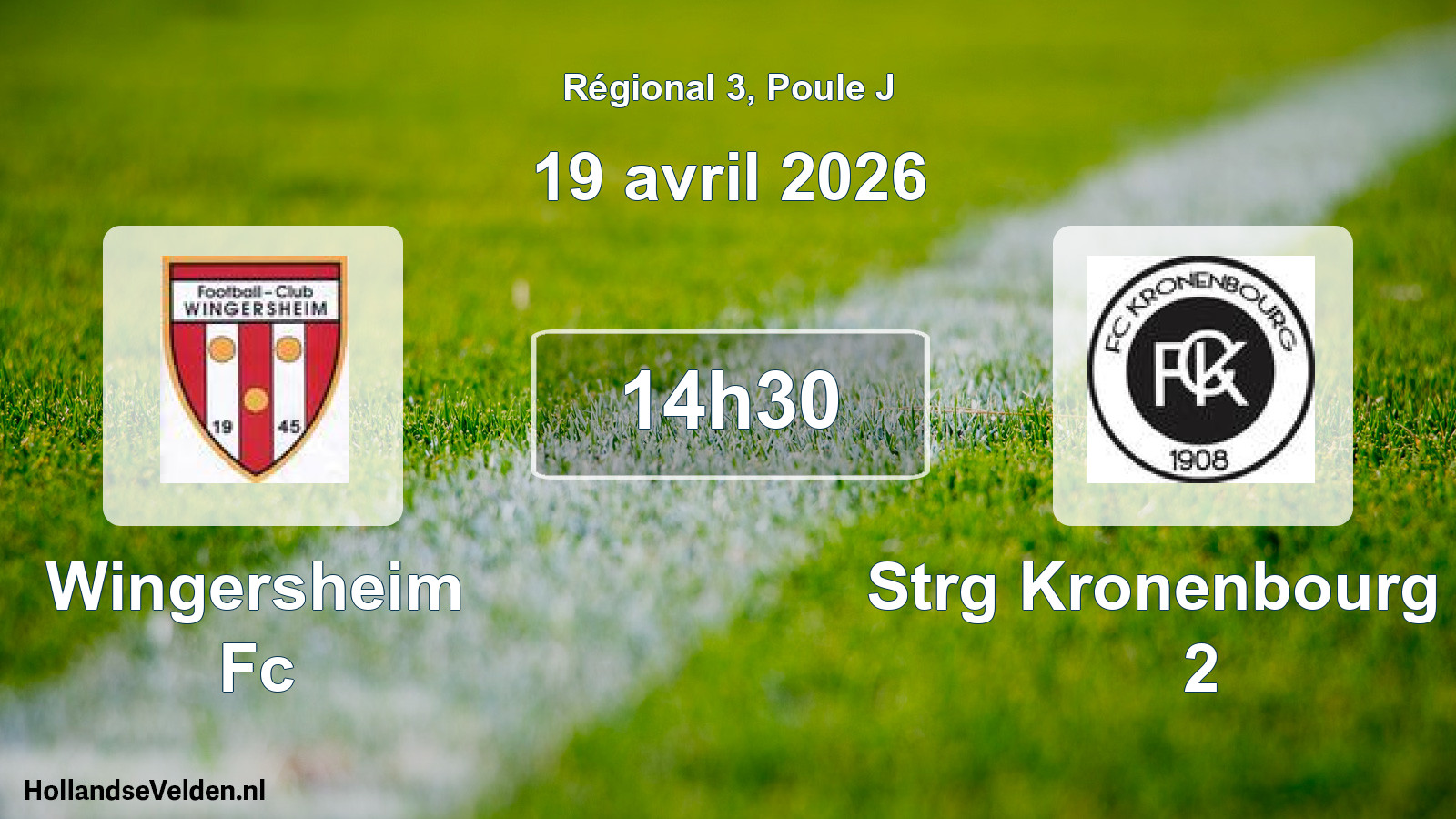 Geplande wedstrijd: Wingersheim Fc - Strg Kronenbourg Fc 2 (19 april 2026)