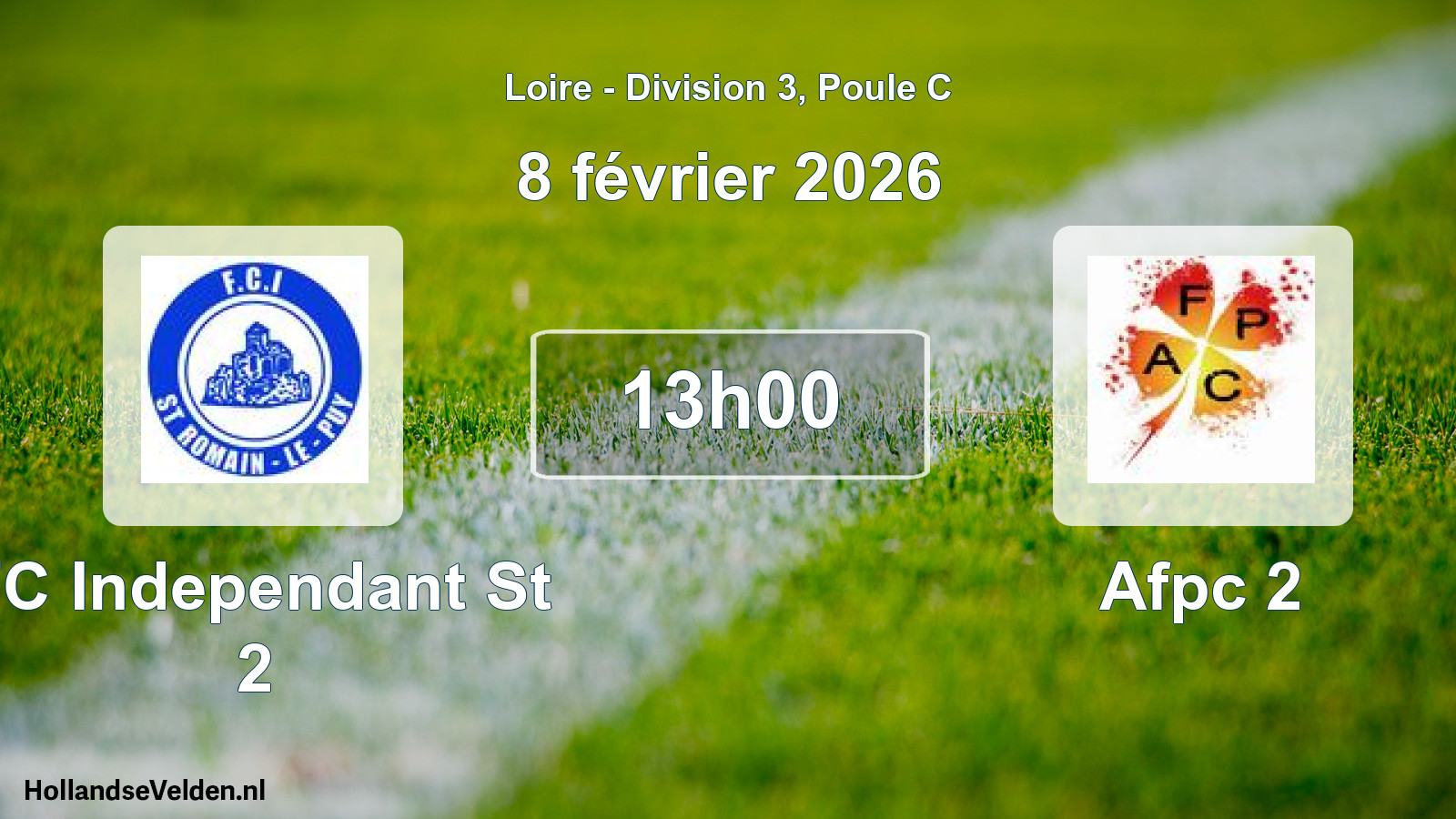 Geplande wedstrijd: FC Independant St 2 - Afpc 2 (8 februari 2026)
