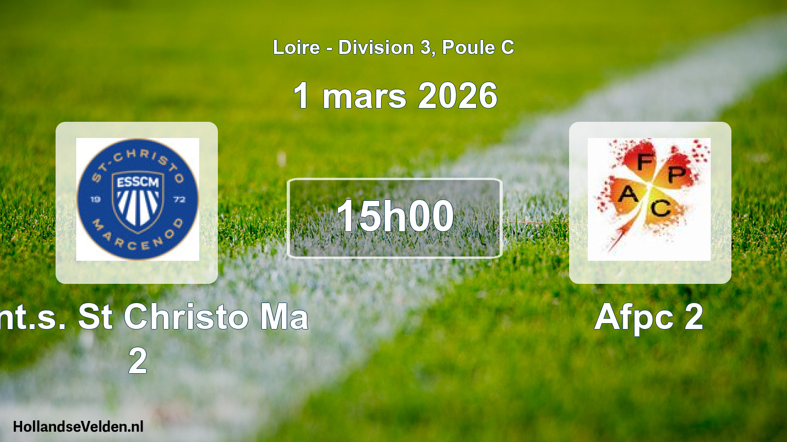 Geplande wedstrijd: Ent.s. St Christo Ma 2 - Afpc 2 (1 maart 2026)