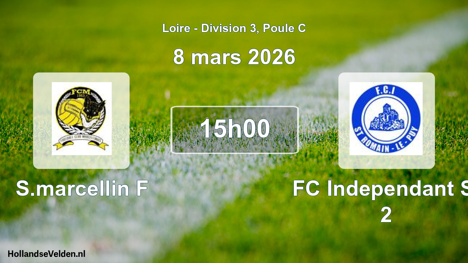 Match programmé: S.marcellin F - FC Independant St 2 (8 mars 2026)