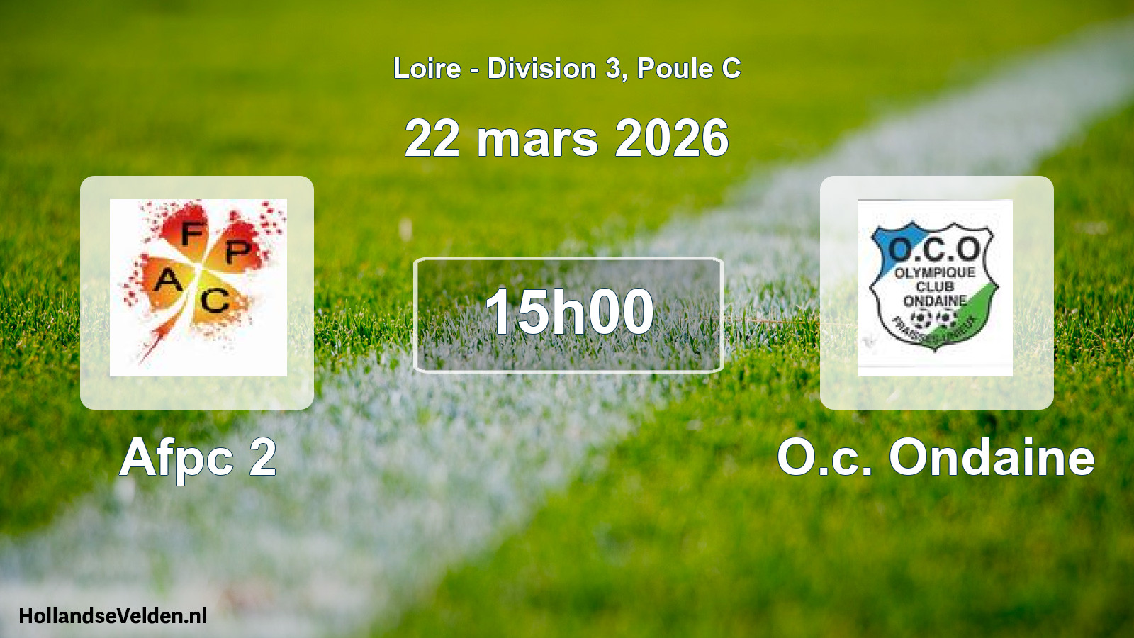 Geplande wedstrijd: Afpc 2 - O.c. Ondaine (22 maart 2026)