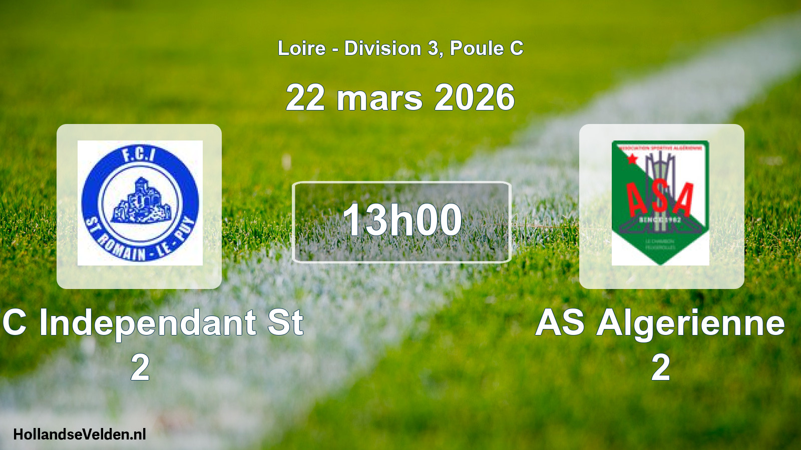 Geplande wedstrijd: FC Independant St 2 - AS Algerienne 2 (22 maart 2026)