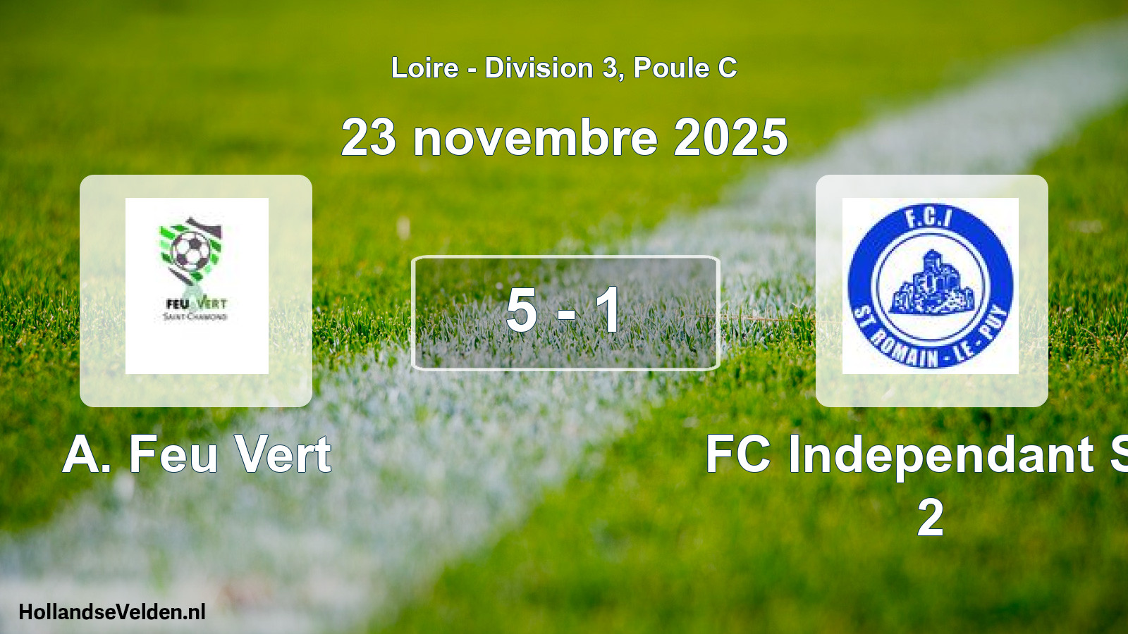 Gespeelde wedstrijd: A. Feu Vert - FC Independant St 2 5 - 1 (23 november 2025)
