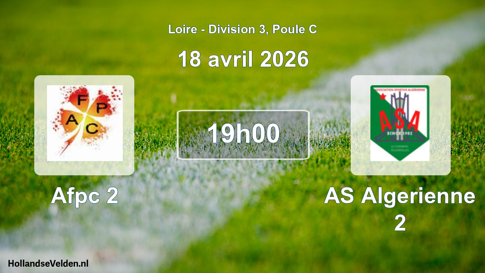 Match programmé: Afpc 2 - AS Algerienne 2 (18 avril 2026)