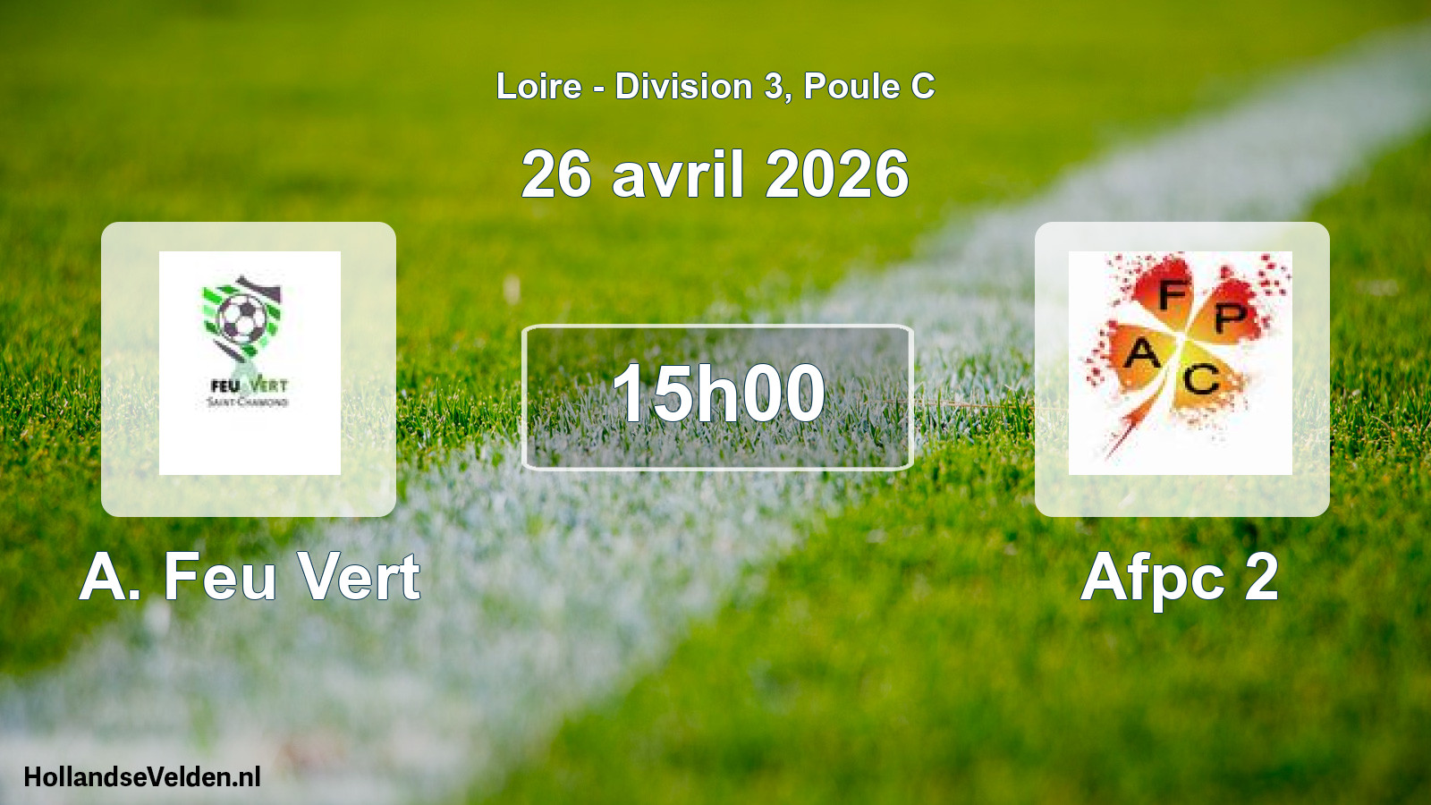 Geplande wedstrijd: A. Feu Vert - Afpc 2 (26 april 2026)