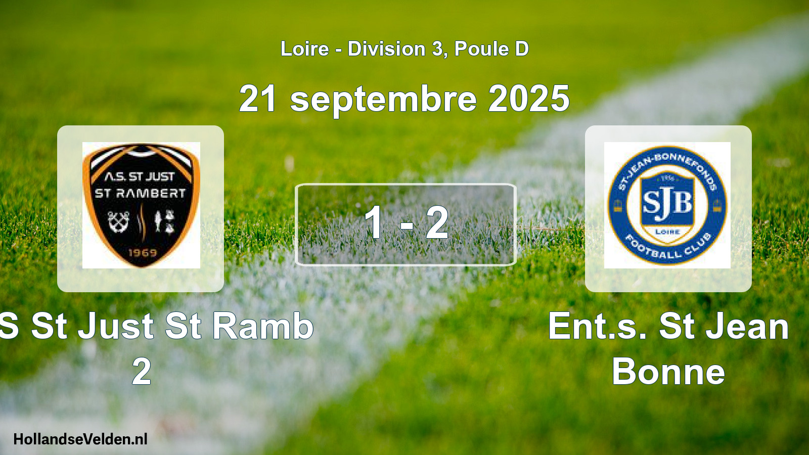 Gespeelde wedstrijd: AS St Just St Ramb 2 - Ent.s. St Jean Bonne 1 - 2 (21 september 2025)