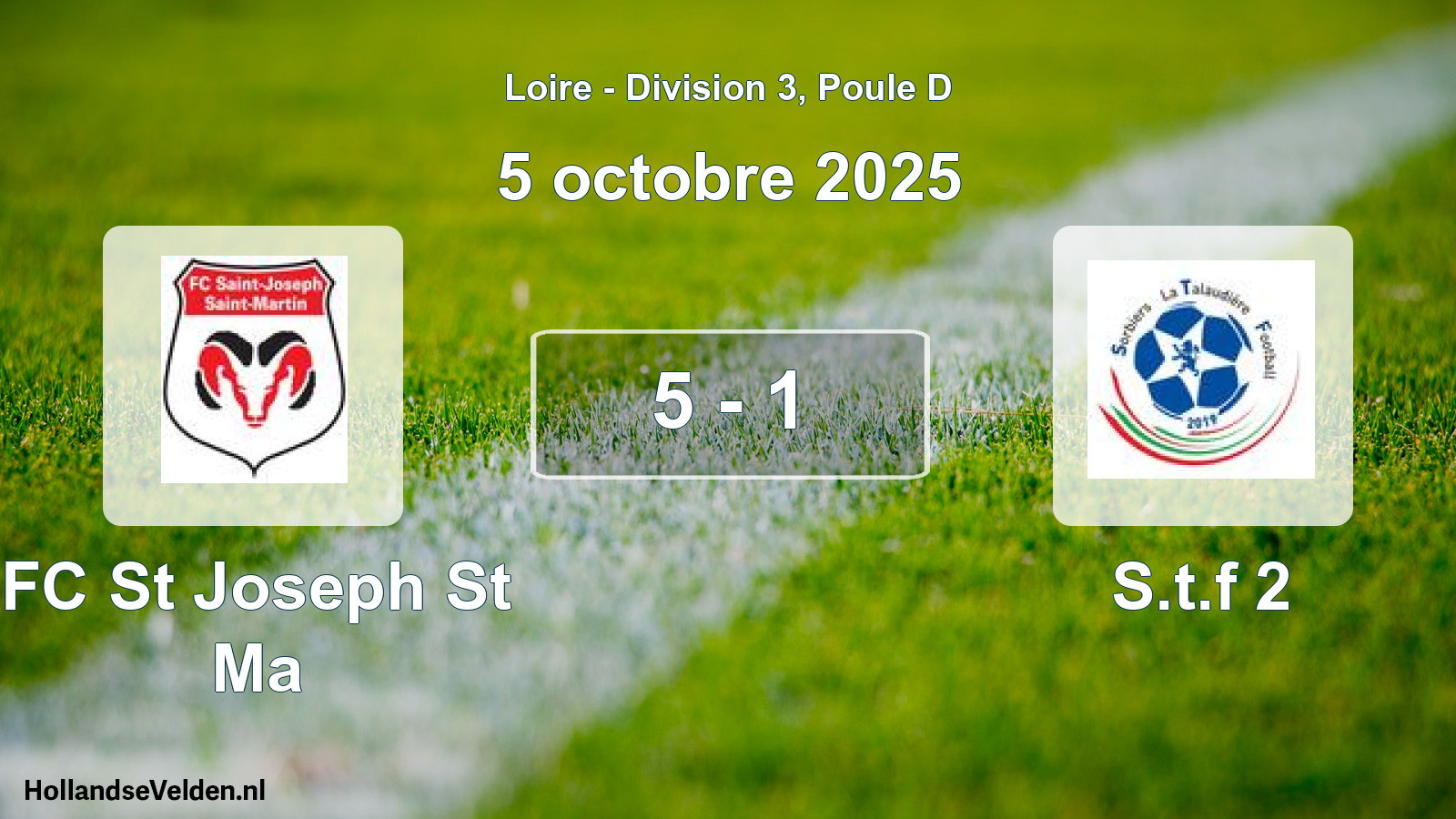 Gespeelde wedstrijd: FC St Joseph St Ma - S.t.f 2 5 - 1 (5 oktober 2025)