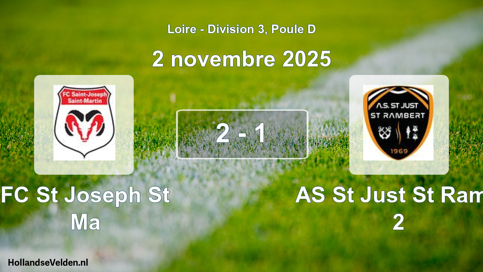 Gespeelde wedstrijd: FC St Joseph St Ma - AS St Just St Ramb 2 2 - 1 (2 november 2025)