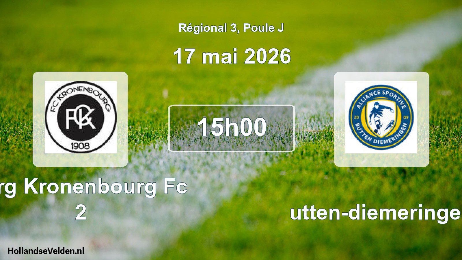 Geplande wedstrijd: Strg Kronenbourg Fc 2 - Butten-diemeringen (17 mai 2026)