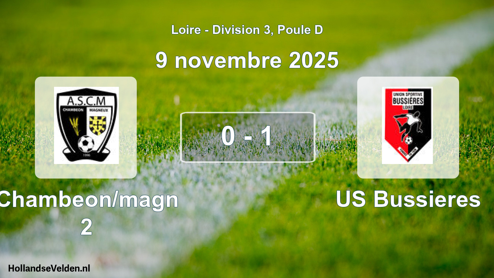 Gespeelde wedstrijd: Chambeon/magn 2 - US Bussieres 0 - 1 (9 november 2025)