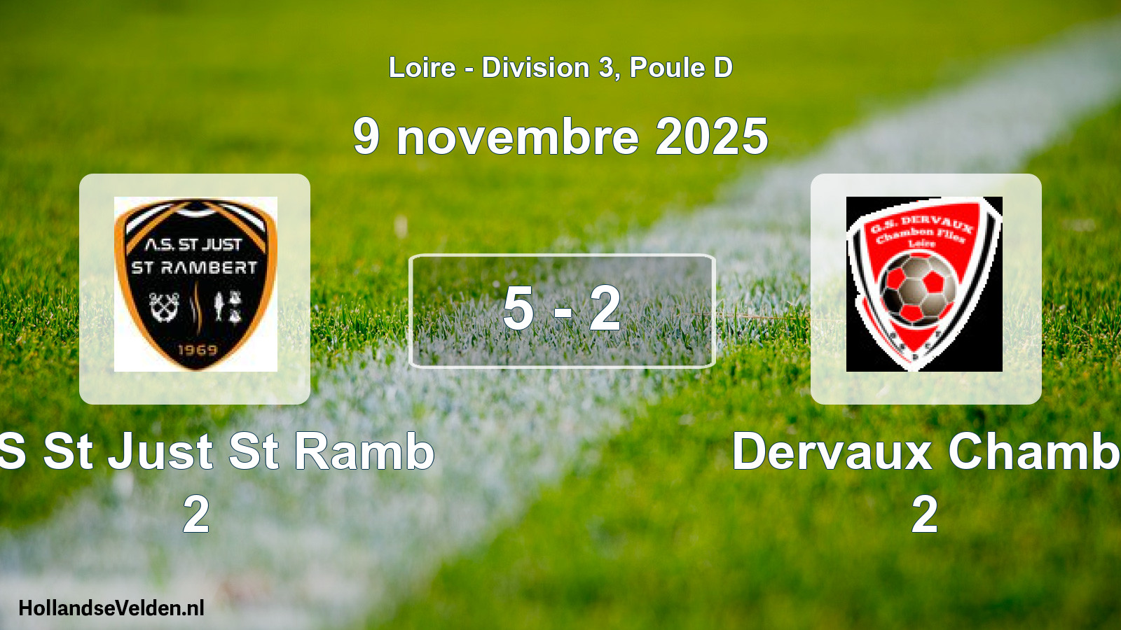 Gespeelde wedstrijd: AS St Just St Ramb 2 - Dervaux Chamb 2 5 - 2 (9 november 2025)