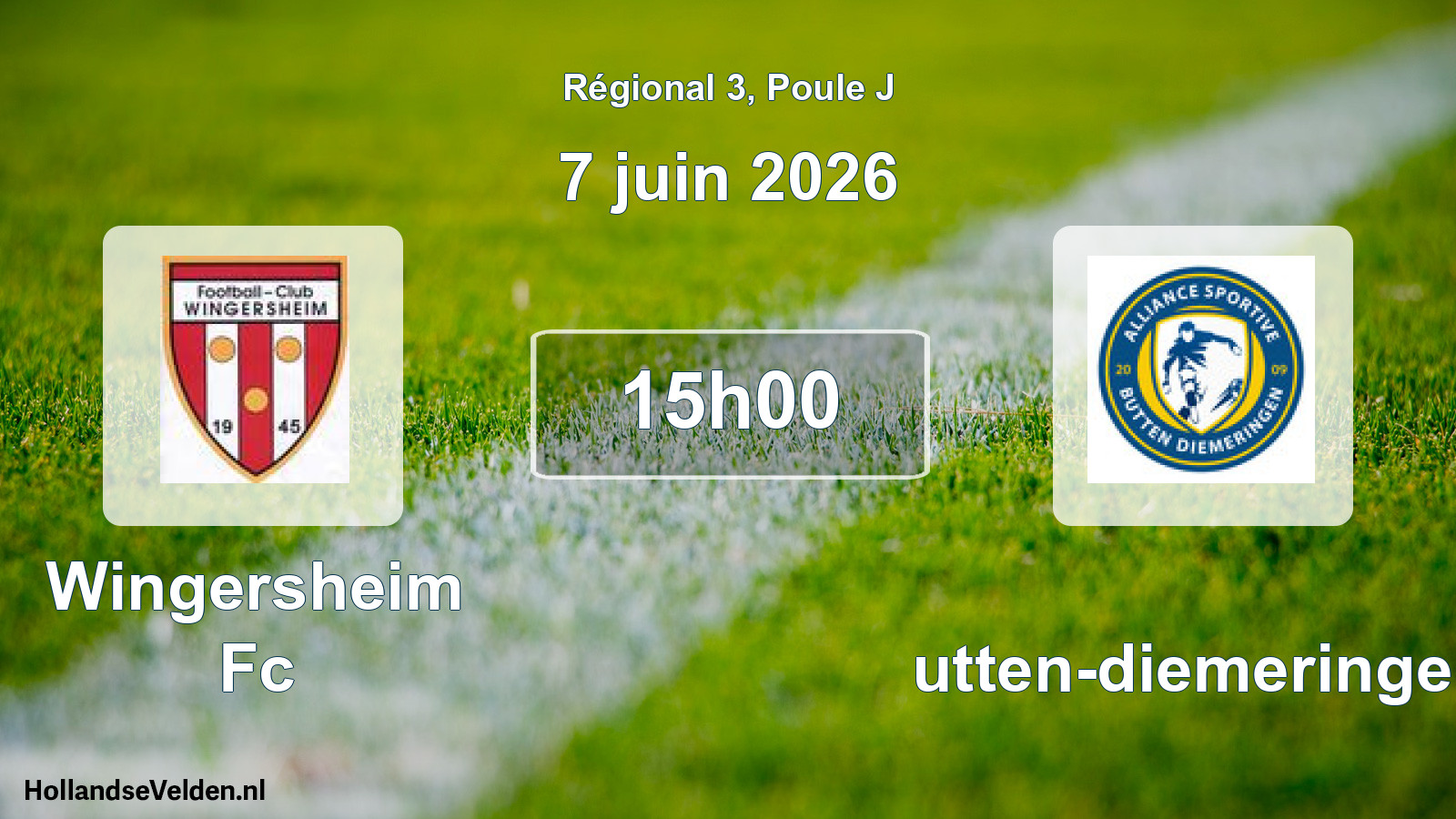 Geplande wedstrijd: Wingersheim Fc - Butten-diemeringen (7 juni 2026)