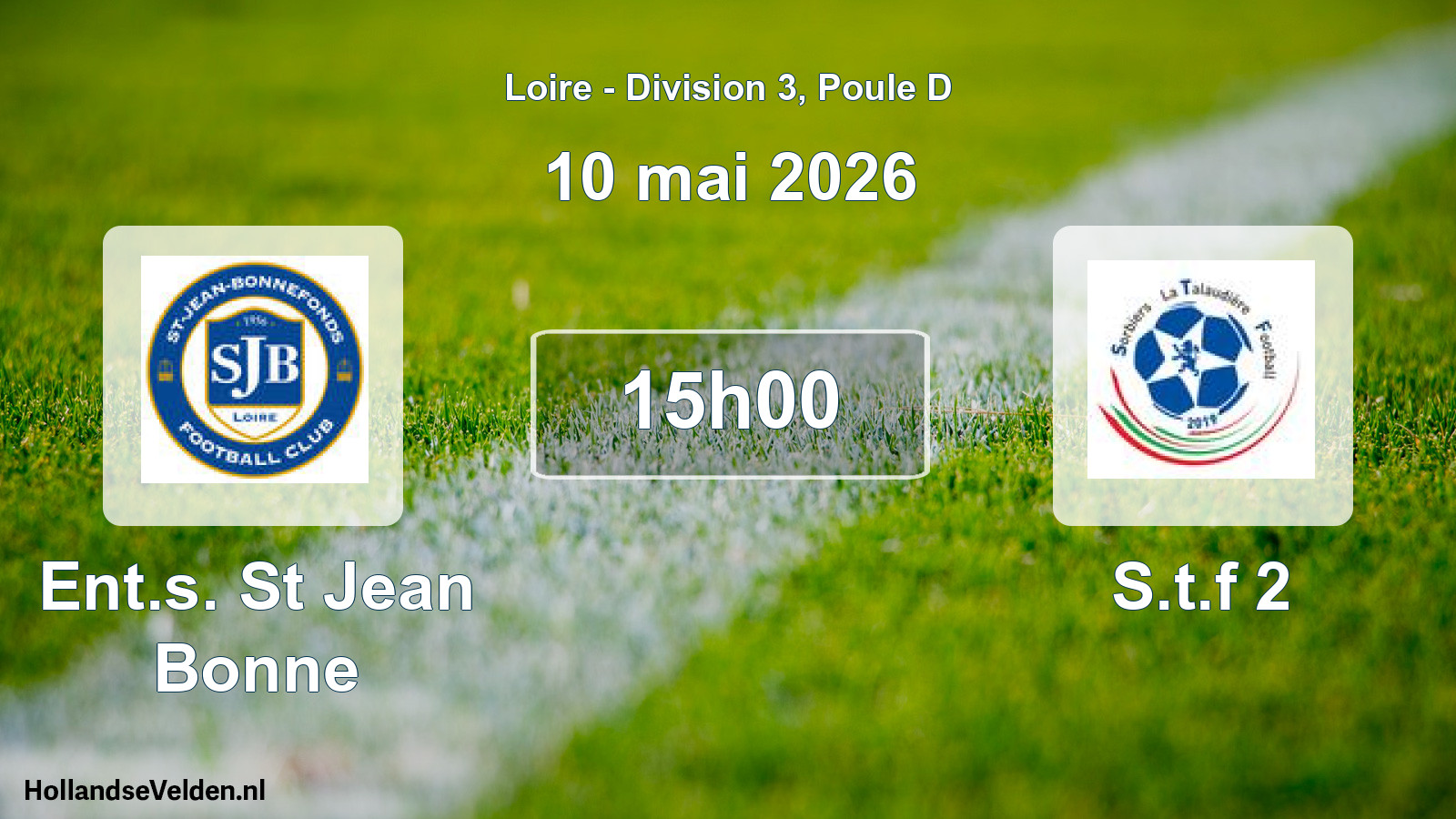 Geplande wedstrijd: Ent.s. St Jean Bonne - S.t.f 2 (10 mei 2026)