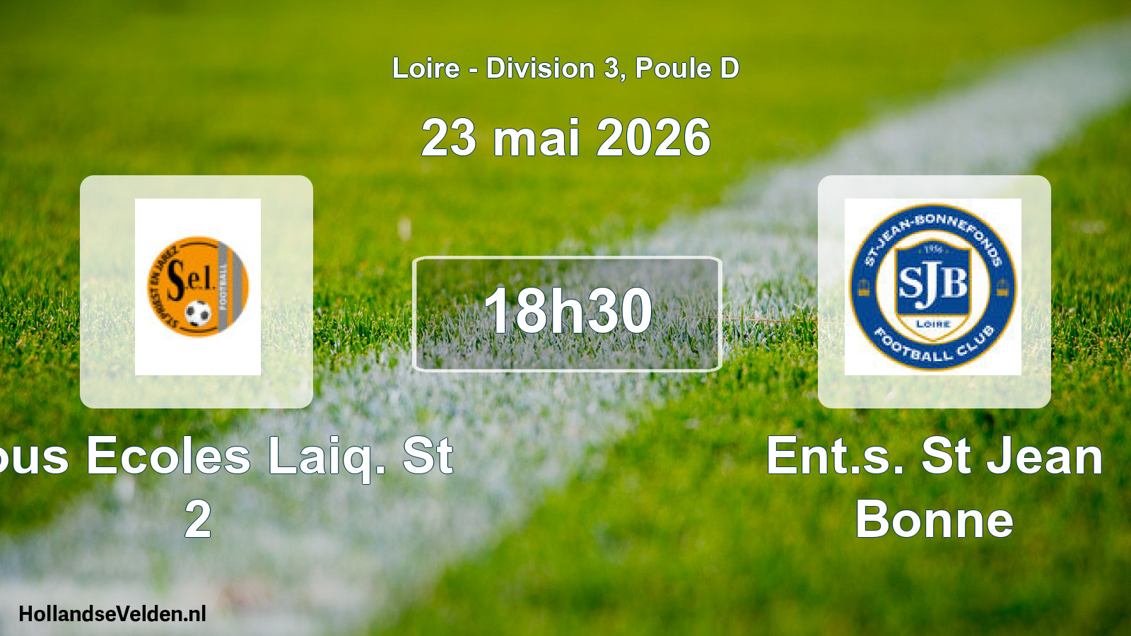 Geplande wedstrijd: Sous Ecoles Laiq. St 2 - Ent.s. St Jean Bonne (23 mei 2026)