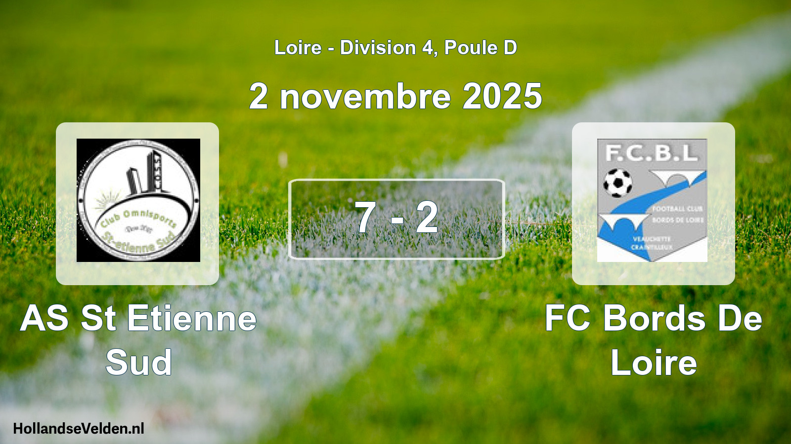 Gespeelde wedstrijd: AS St Etienne Sud - FC Bords De Loire 7 - 2 (2 november 2025)