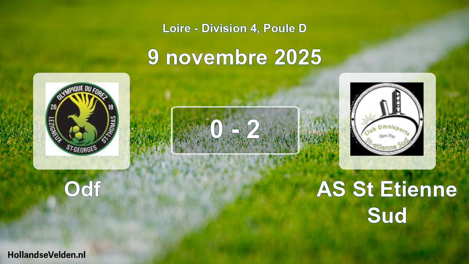 Gespeelde wedstrijd: Odf - AS St Etienne Sud 0 - 2 (9 november 2025)