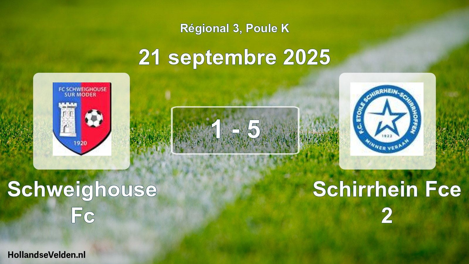 Gespeelde wedstrijd: Schweighouse Fc - Schirrhein Fce 2 1 - 5 (21 september 2025)