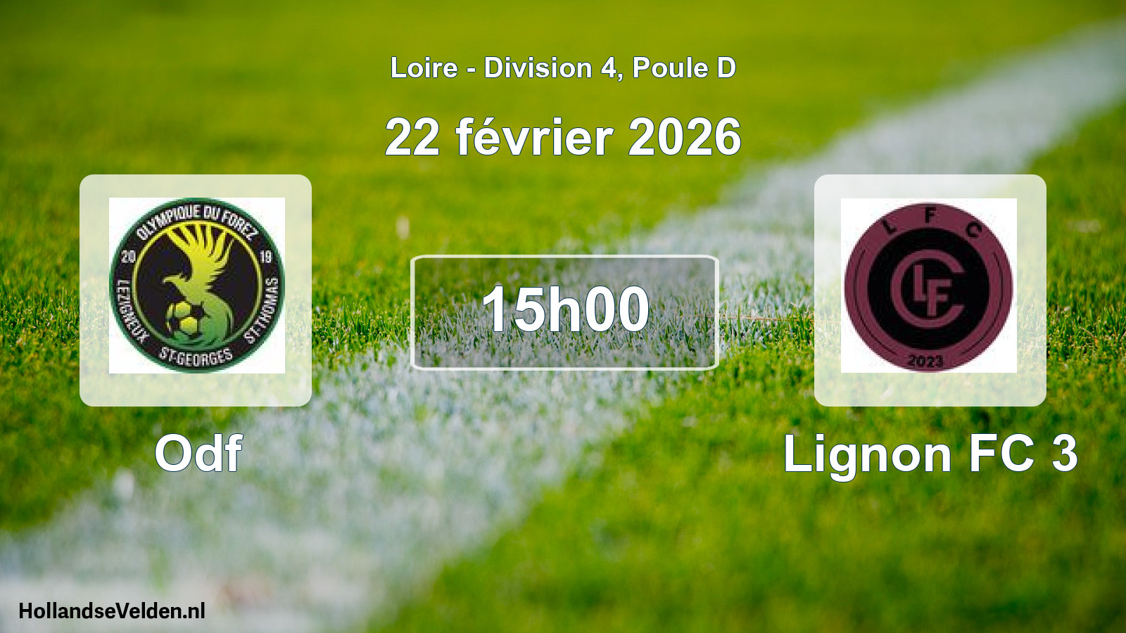 Geplande wedstrijd: Odf - Lignon FC 3 (22 februari 2026)