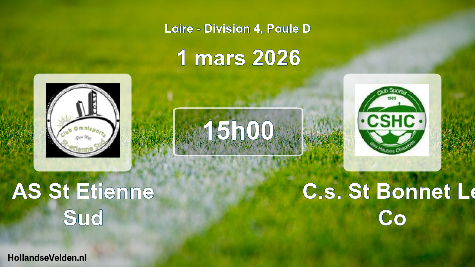 Geplande wedstrijd: AS St Etienne Sud - C.s. St Bonnet Le Co (1 maart 2026)