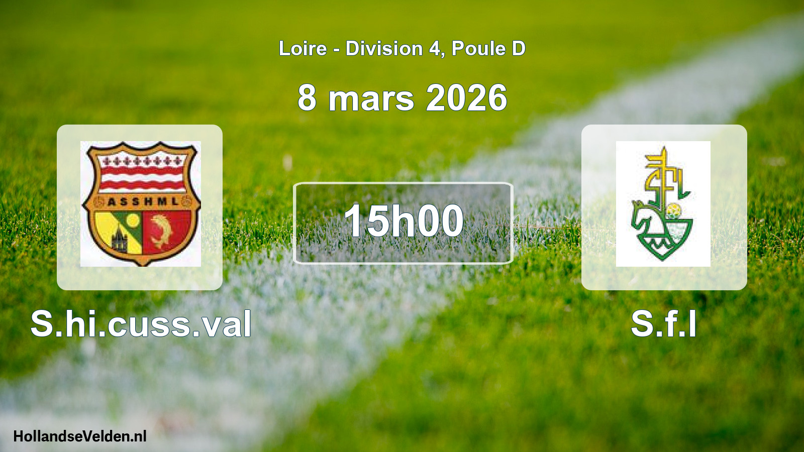 Geplande wedstrijd: S.hi.cuss.val - S.f.l (8 maart 2026)