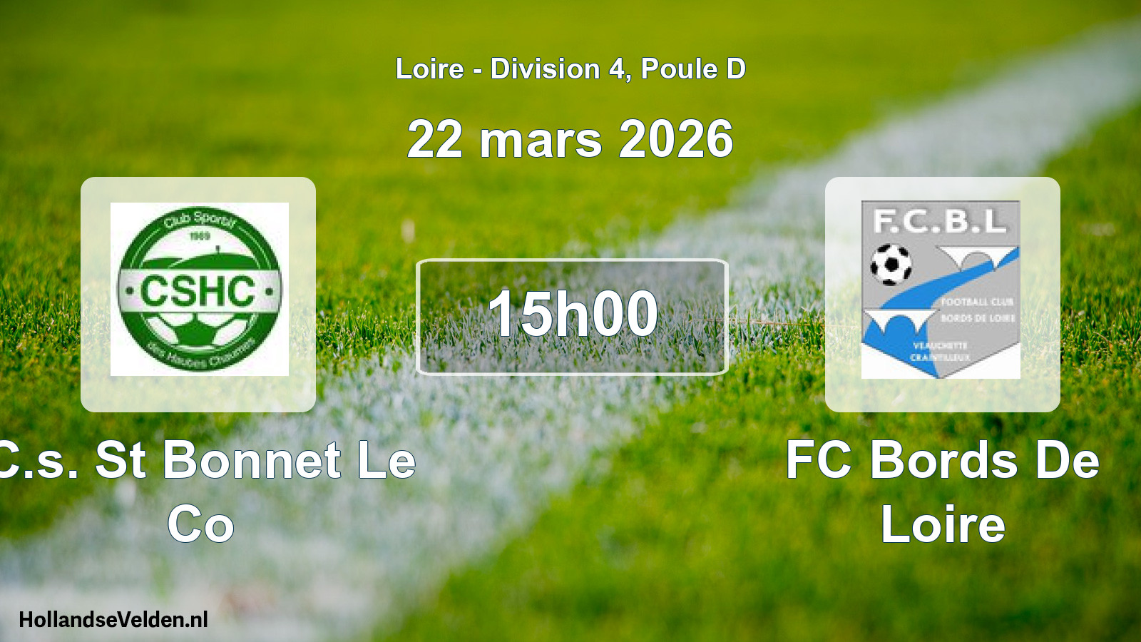 Geplande wedstrijd: C.s. St Bonnet Le Co - FC Bords De Loire (22 maart 2026)