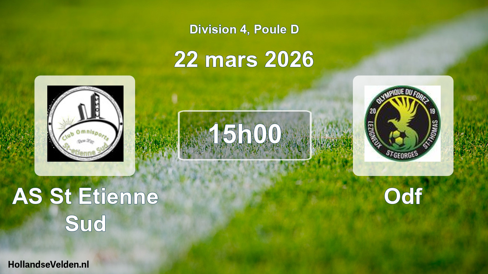 Scheduled Match: AS St Etienne Sud - Odf (22 March 2026)