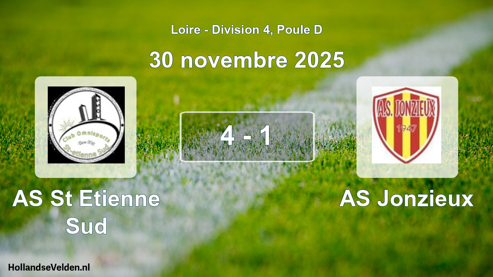 Gespeelde wedstrijd: AS St Etienne Sud - AS Jonzieux 4 - 1 (30 november 2025)