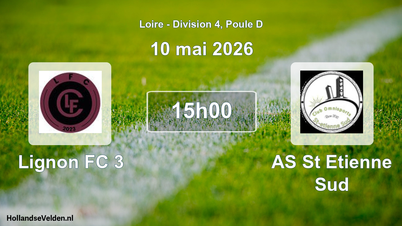 Geplande wedstrijd: Lignon FC 3 - AS St Etienne Sud (10 mei 2026)