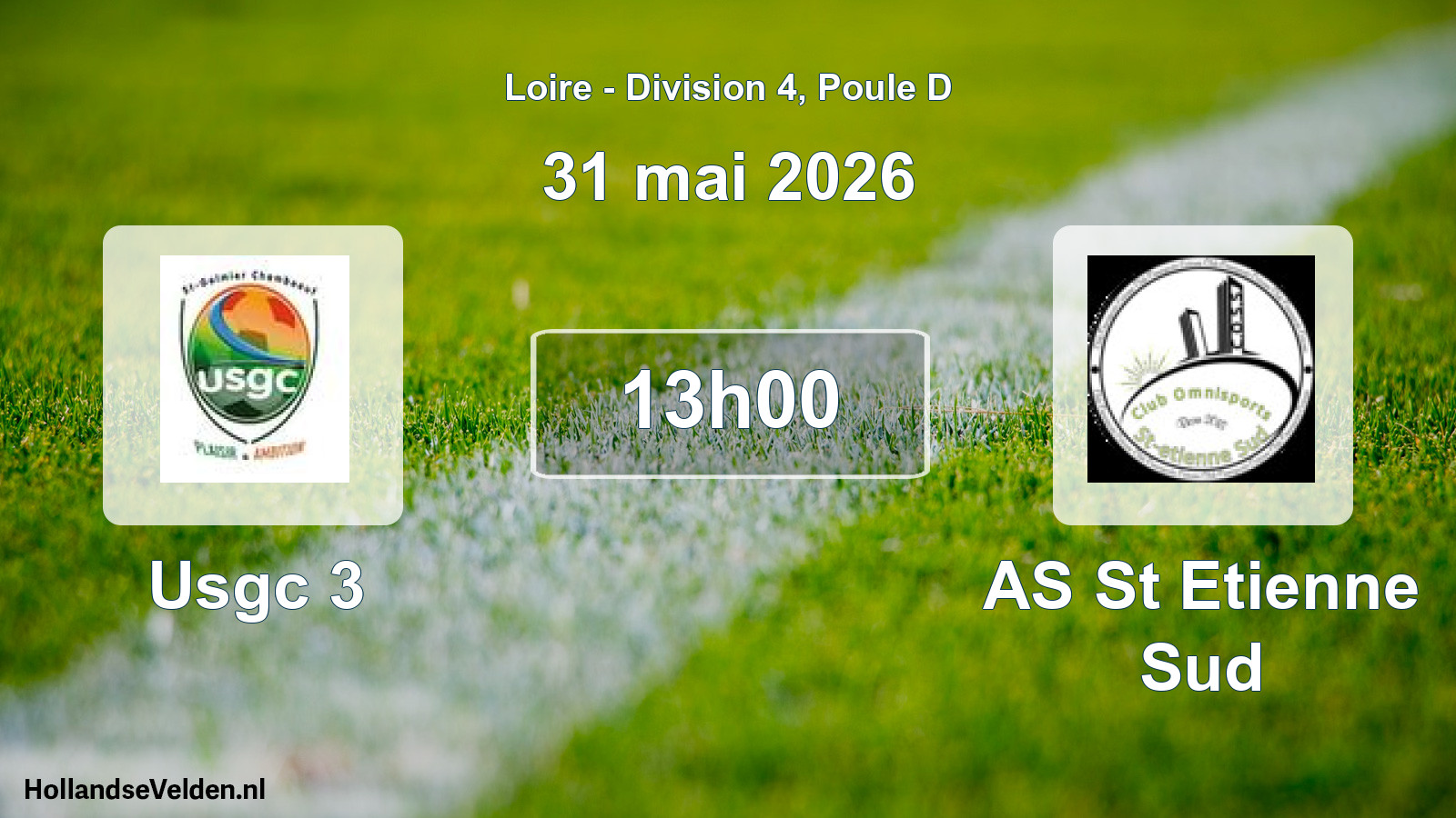 Geplande wedstrijd: Usgc 3 - AS St Etienne Sud (31 mei 2026)