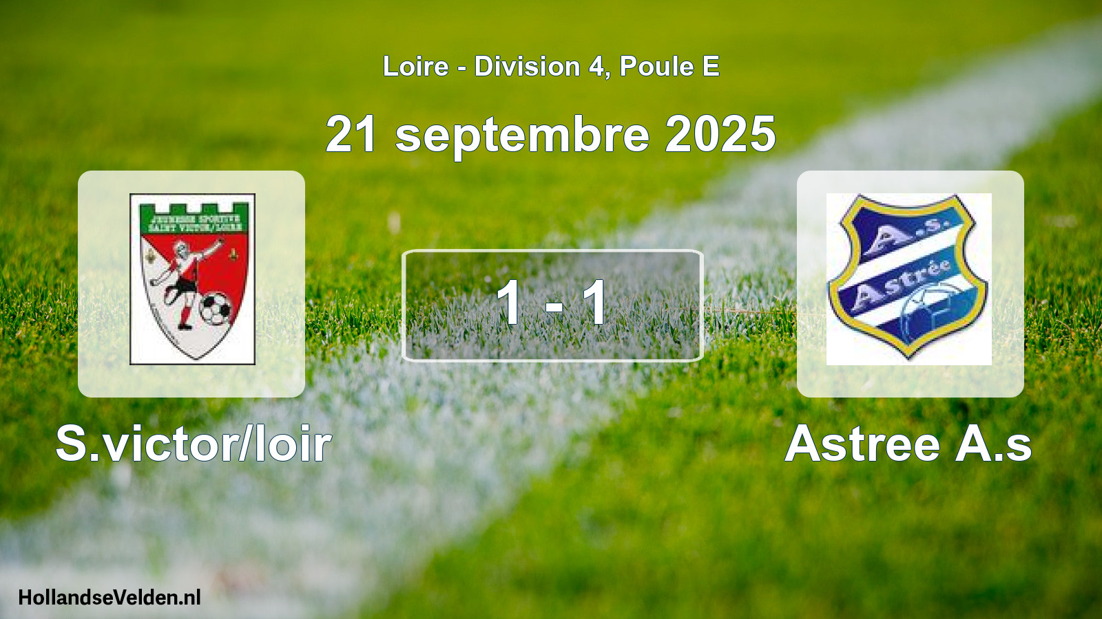 Match joué: S.victor/loir - Astree A.s 1 - 1 (21 septembre 2025)