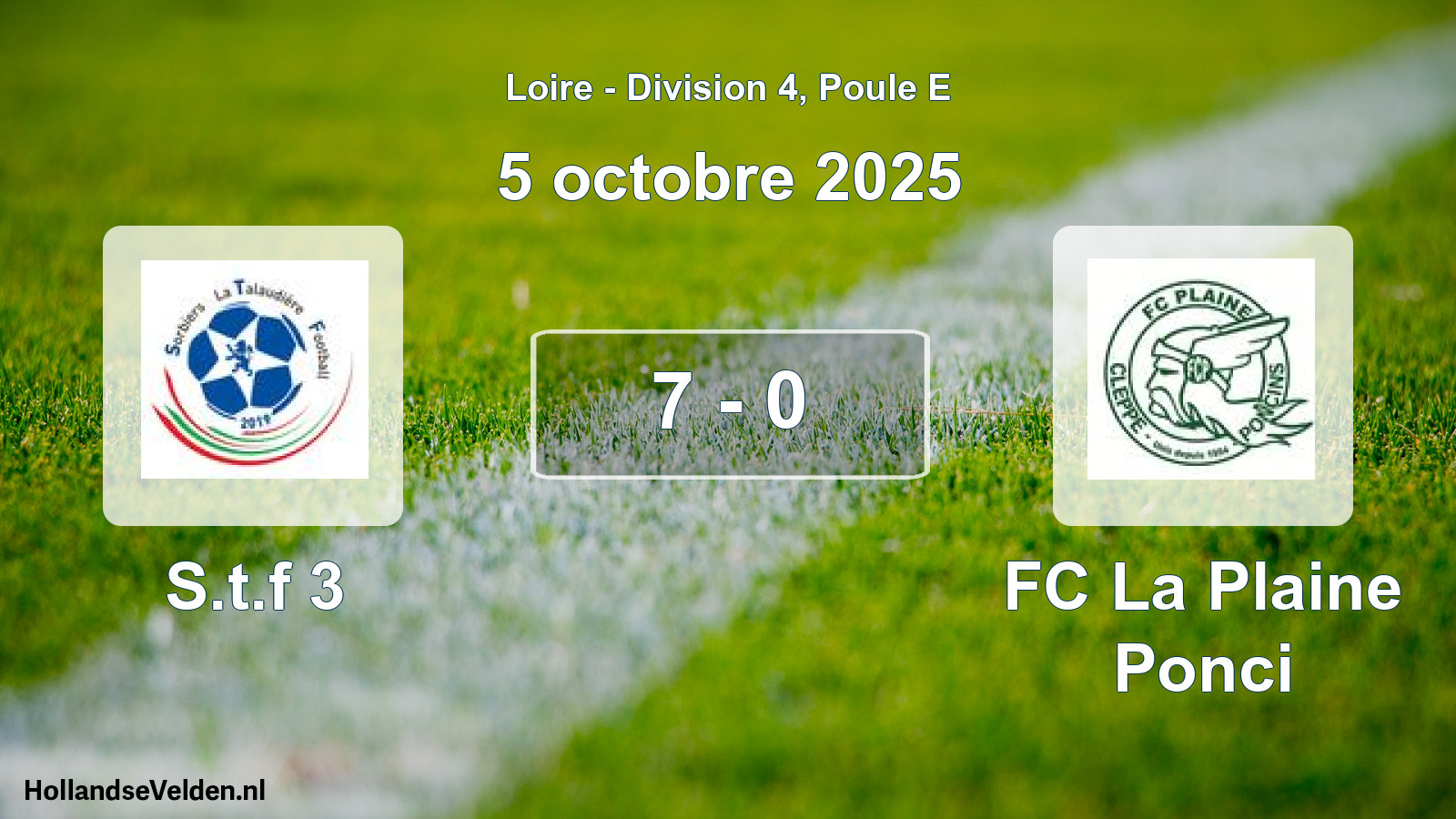 Gespeelde wedstrijd: S.t.f 3 - FC La Plaine Ponci 7 - 0 (5 oktober 2025)