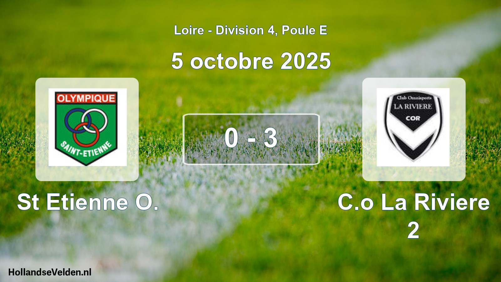 Match joué: St Etienne O. - C.o La Riviere 2 0 - 3 (5 octobre 2025)