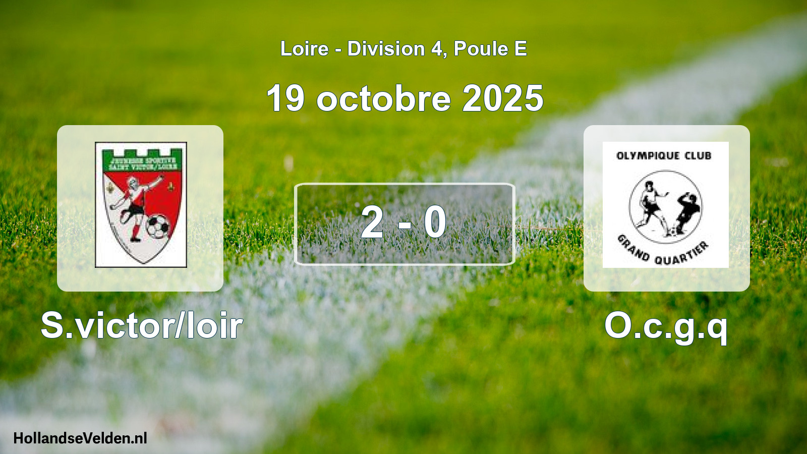 Gespeelde wedstrijd: S.victor/loir - O.c.g.q 2 - 0 (19 oktober 2025)
