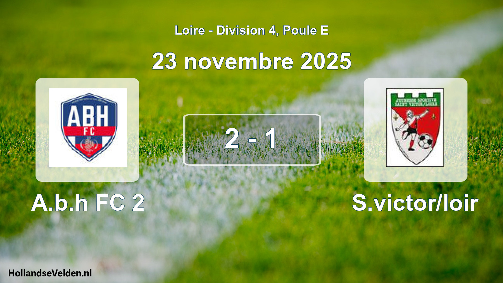 Gespeelde wedstrijd: A.b.h FC 2 - S.victor/loir 2 - 1 (23 november 2025)