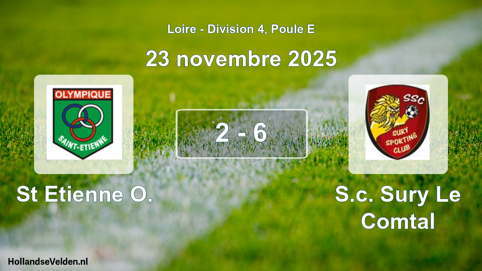 Gespeelde wedstrijd: St Etienne O. - S.c. Sury Le Comtal 2 - 6 (23 november 2025)