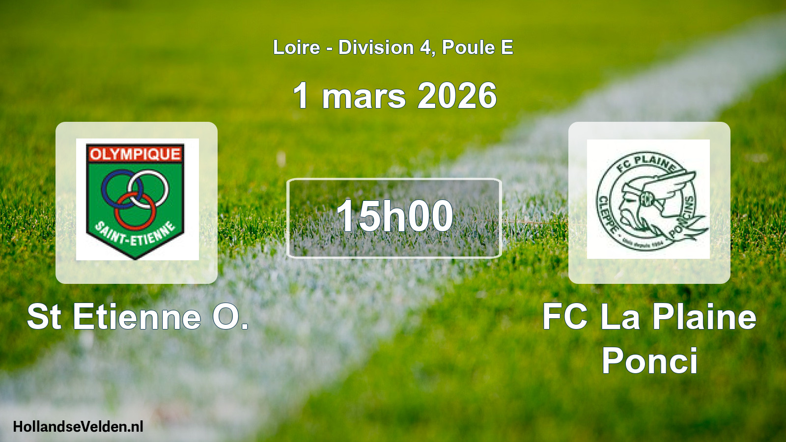 Geplande wedstrijd: St Etienne O. - FC La Plaine Ponci (1 maart 2026)
