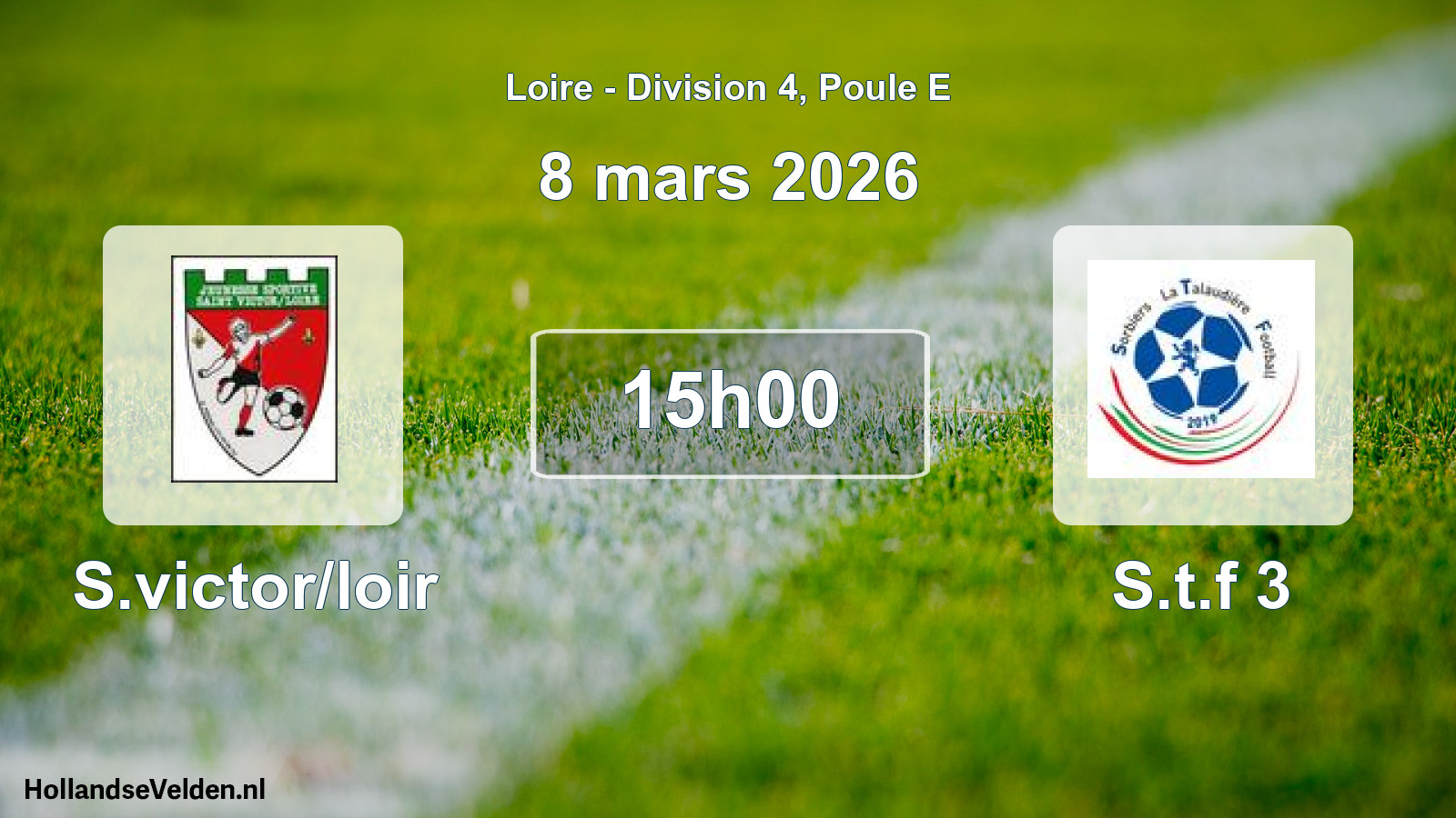 Geplande wedstrijd: S.victor/loir - S.t.f 3 (8 maart 2026)