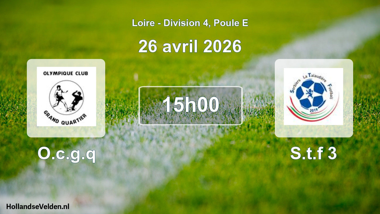 Geplande wedstrijd: O.c.g.q - S.t.f 3 (26 april 2026)