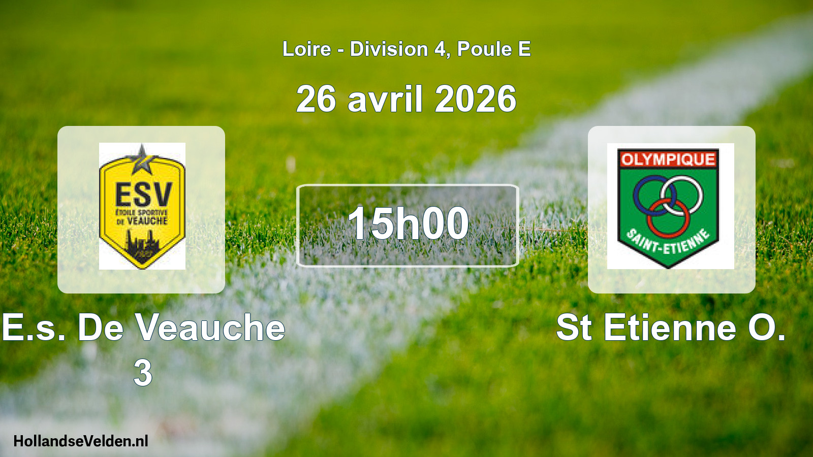 Match programmé: E.s. De Veauche 3 - St Etienne O. (26 avril 2026)