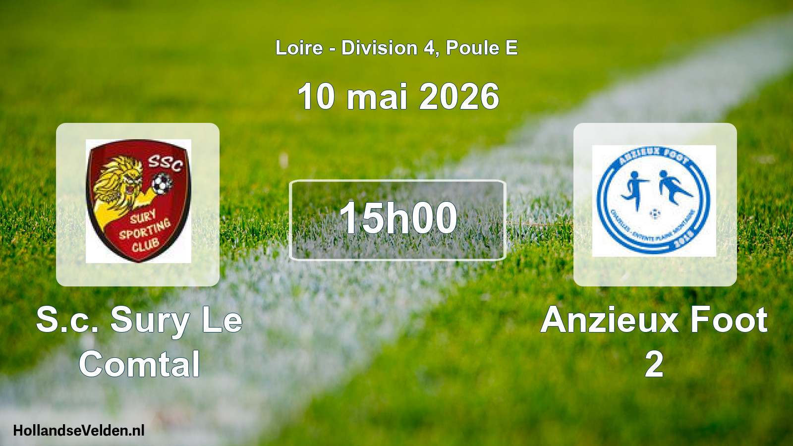 Geplande wedstrijd: S.c. Sury Le Comtal - Anzieux Foot 2 (10 mei 2026)