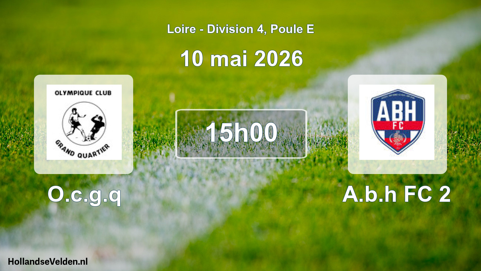 Geplande wedstrijd: O.c.g.q - A.b.h FC 2 (10 mei 2026)