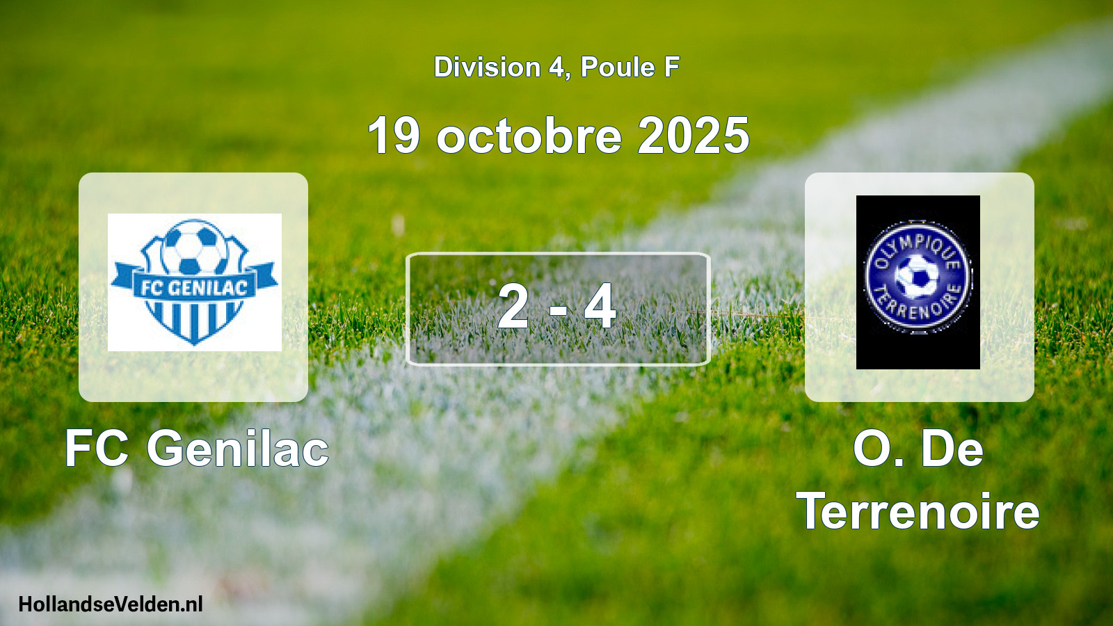 Match joué: FC Genilac - O. De Terrenoire 2 - 4 (19 octobre 2025)