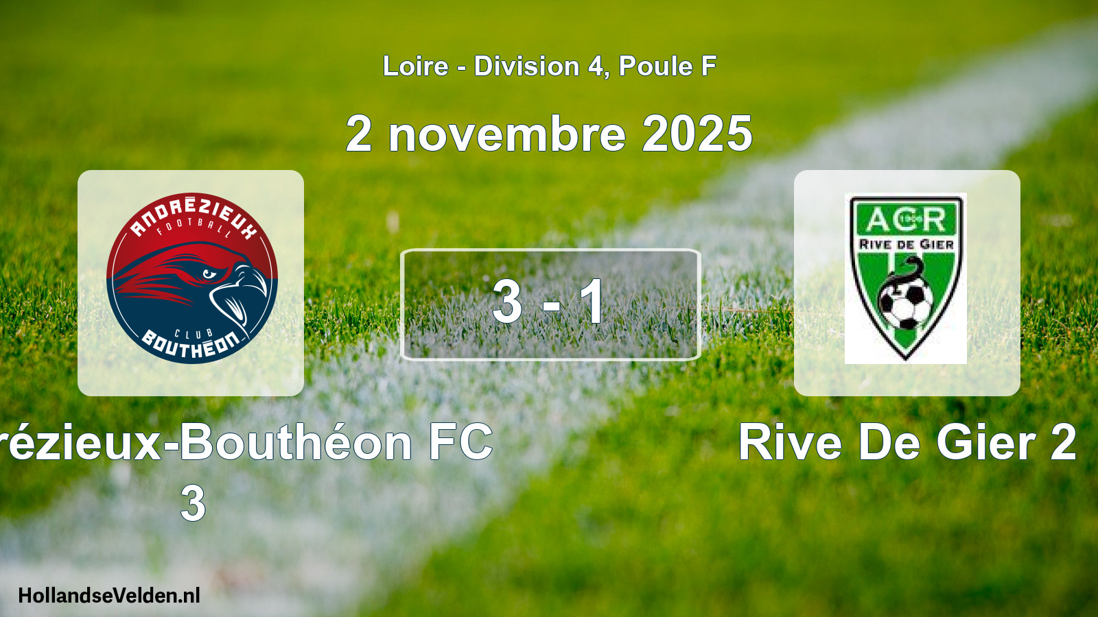 Gespeelde wedstrijd: Andrézieux-Bouthéon FC 3 - Rive De Gier 2 3 - 1 (2 november 2025)