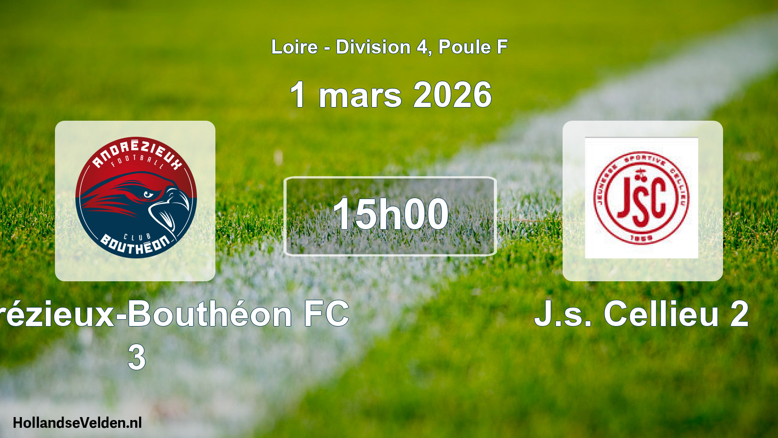 Geplande wedstrijd: Andrézieux-Bouthéon FC 3 - J.s. Cellieu 2 (1 maart 2026)