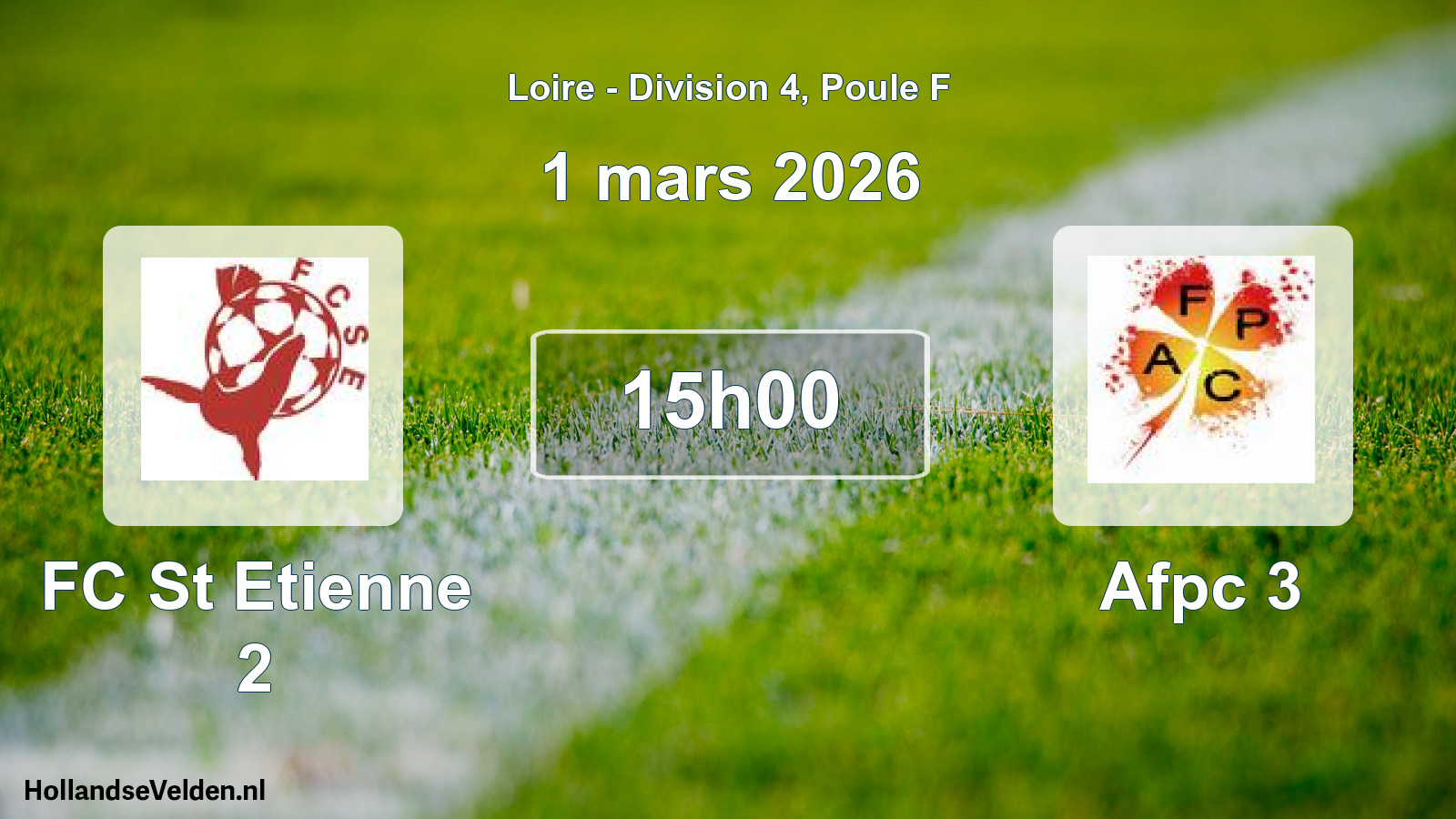 Geplande wedstrijd: FC St Etienne 2 - Afpc 3 (1 maart 2026)